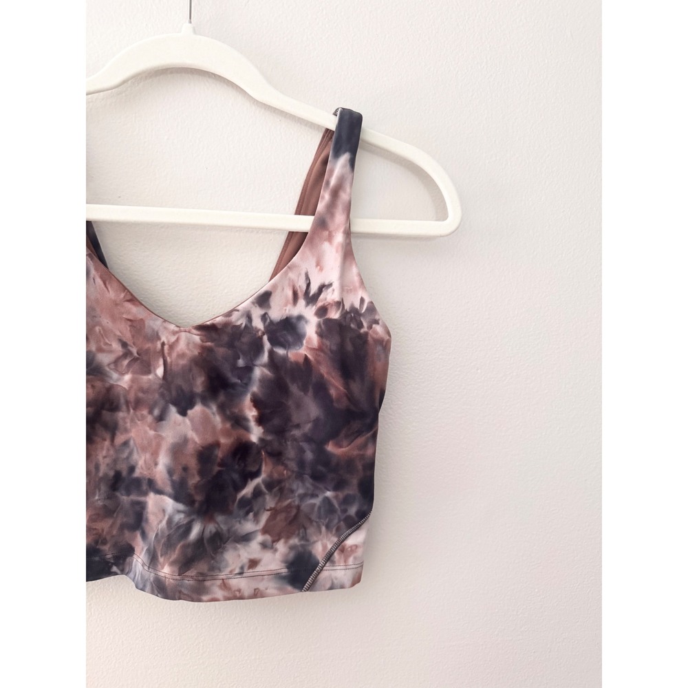 Lululemon Align Tank Top Diamond Dye Graphite Grey Pink Pastel Size 4 Yoga Crop - Picture 3 of 7